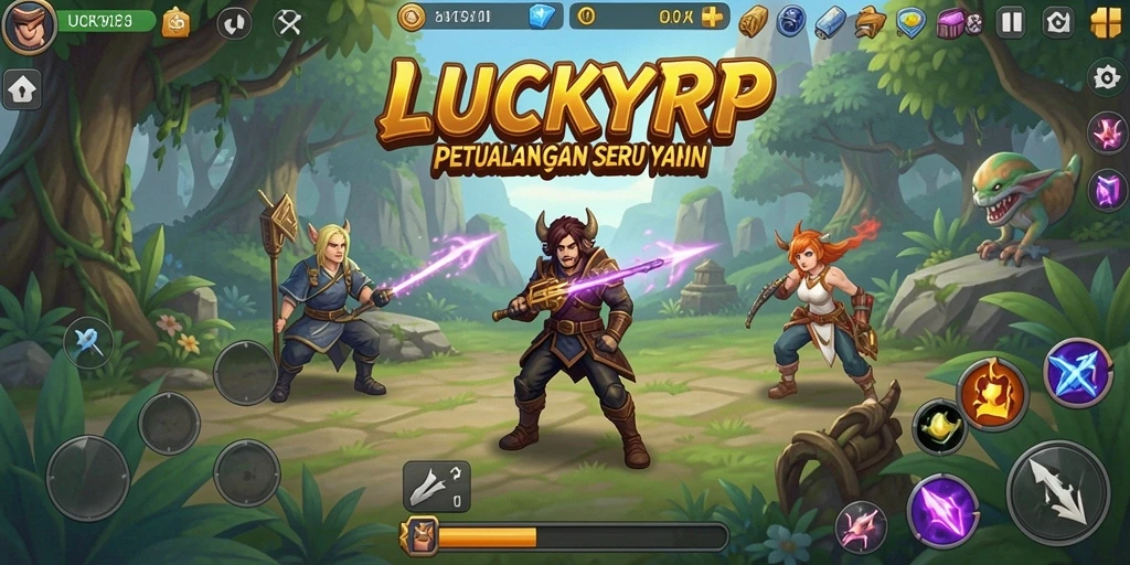 Tampilan gameplay LUCKYRP yang penuh aksi dan petualangan.