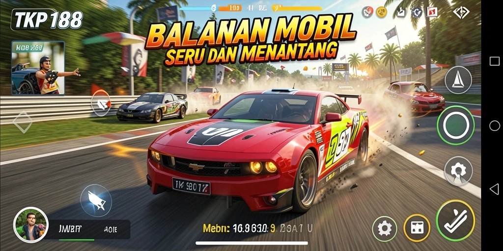 Gameplay seru di TKP188 dengan balapan mobil yang mendebarkan.