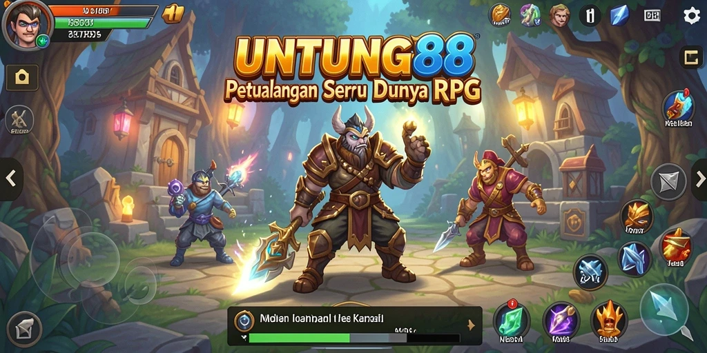 Screenshot utama UNTUNG88 yang menampilkan gameplay RPG yang mendebarkan.